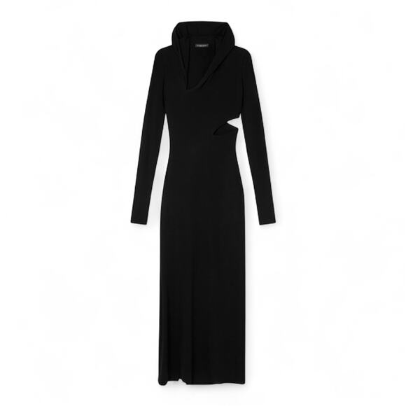 NWT Versace Runway Black Maxi Dress IT 38 US 2 Hooded Cut Out $3,475 - Picture 5 of 16